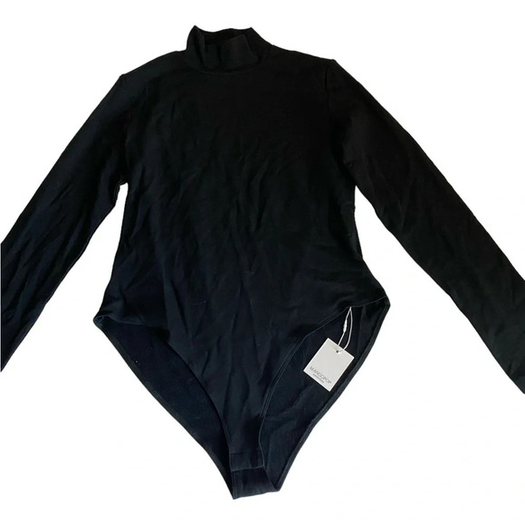 Mangopop Collection Women's Black Bodysuit Top Shirt Long Sleeve Size XL - Picture 4 of 8